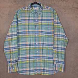 Tommy Bahama Shirt Mens Large Linen Blend multicolor Button up‎ long sleeve